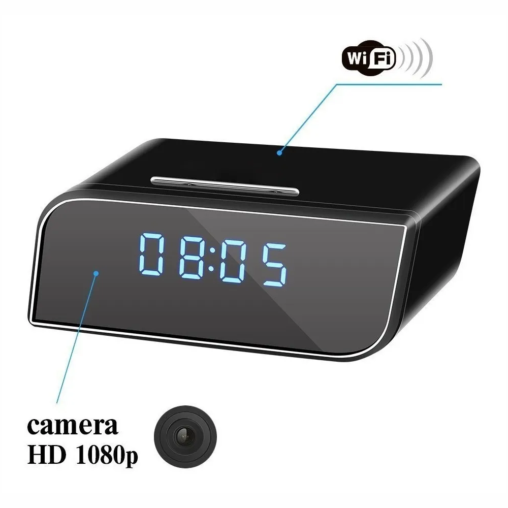 Cámara Espía Hd Wifi Reloj Despertador Visión Nocturna
