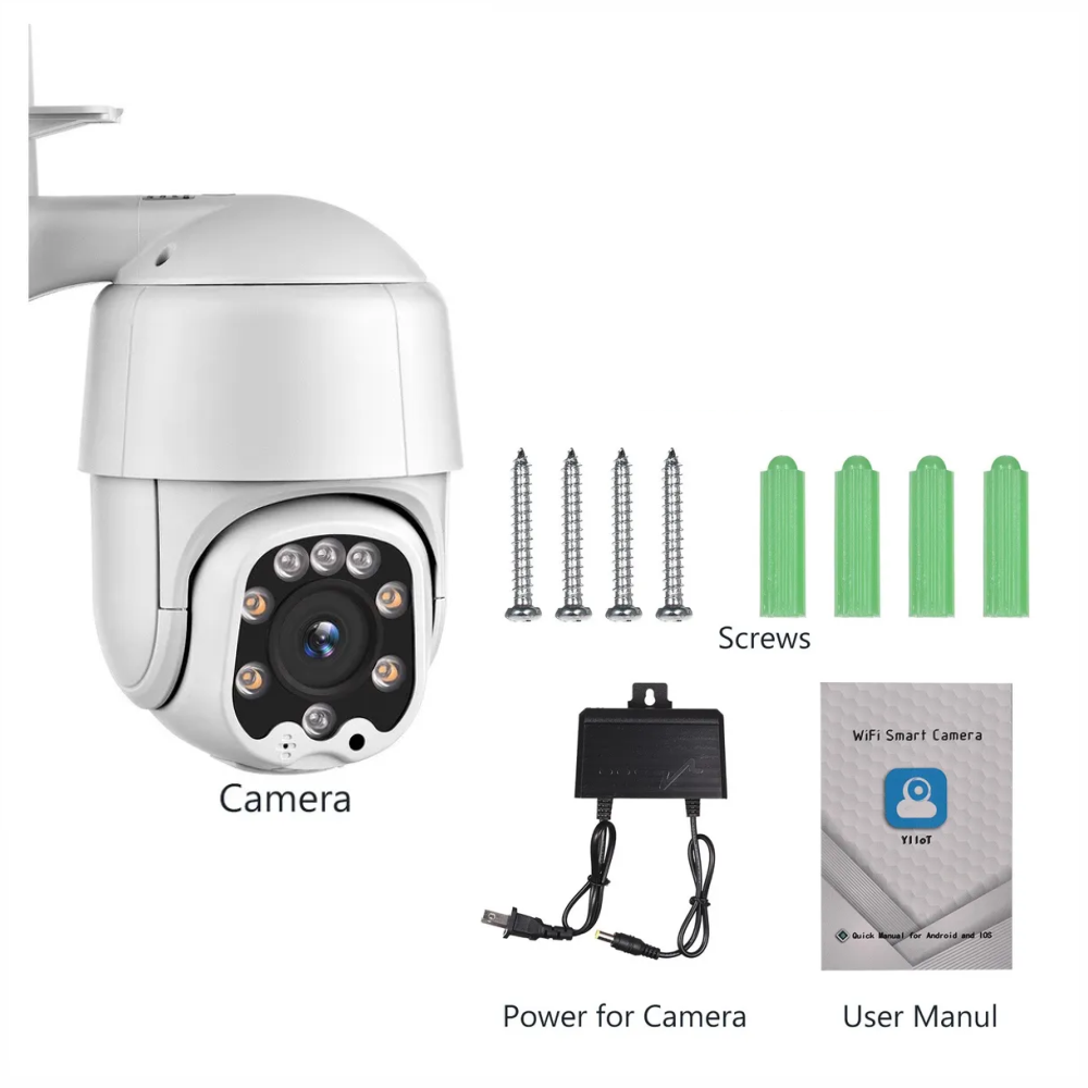 Cámara De Seguridad Inalámbrica Wifi Ptz 1080p Para Exterior