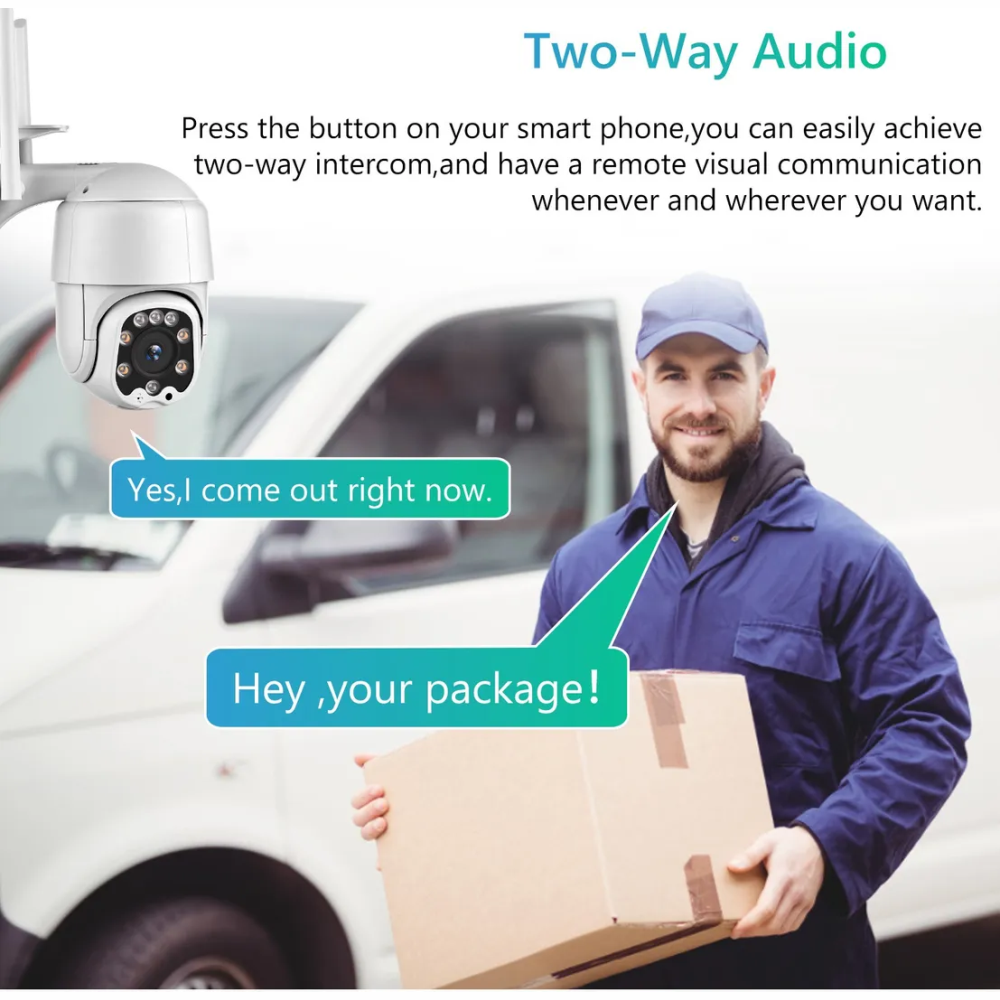 Cámara De Seguridad Inalámbrica Wifi Ptz 1080p Para Exterior