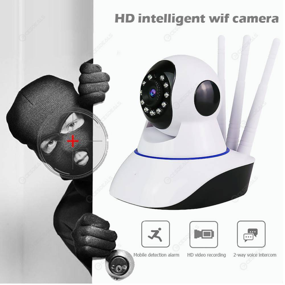 Camara De Seguridad Robótica De 3 Antenas Wifi Vision Nocturna