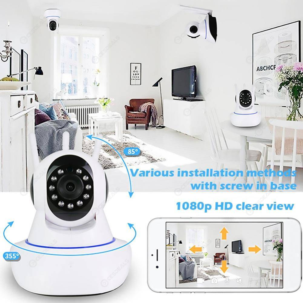 Camara De Seguridad Robótica De 3 Antenas Wifi Vision Nocturna