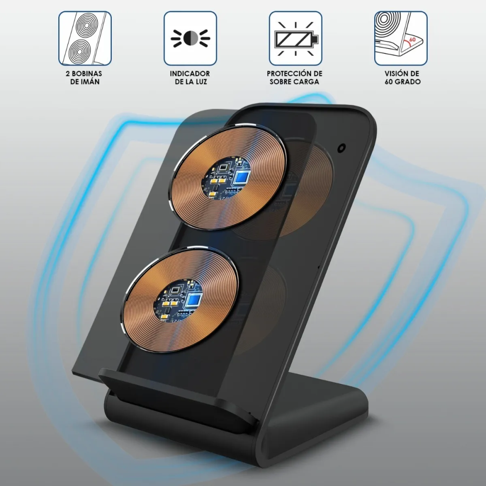 Cargador Carga Rápida Inalámbrico Base De Celular Iq Gar157
