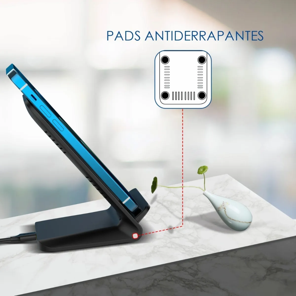 Cargador Carga Rápida Inalámbrico Base De Celular Iq Gar157