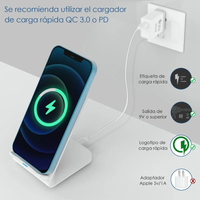 Thumbnail for Cargador Carga Rápida Inalámbrico Base De Celular Iq Gar157