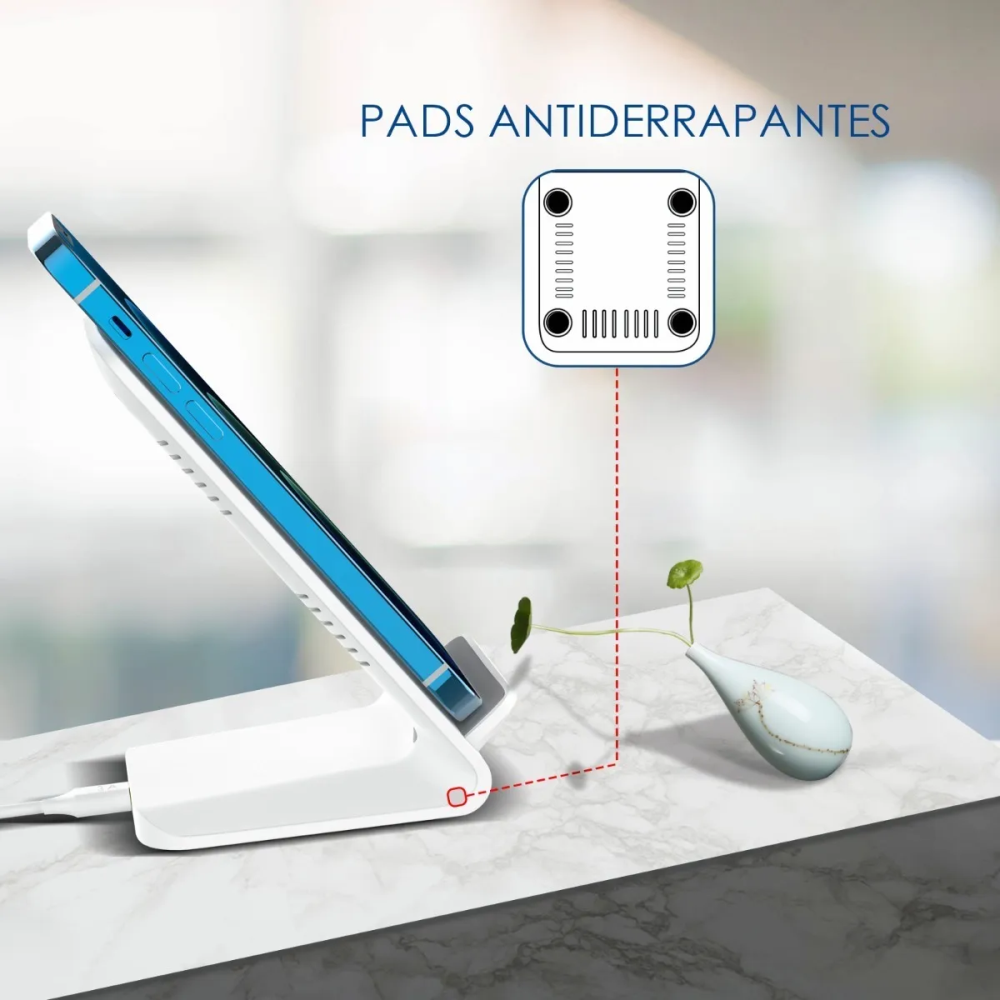 Cargador Carga Rápida Inalámbrico Base De Celular Iq Gar157