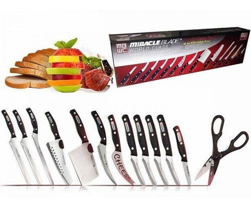 Juego De Set Cuchillos Profesionales Chef Mibacle Blade 13 P