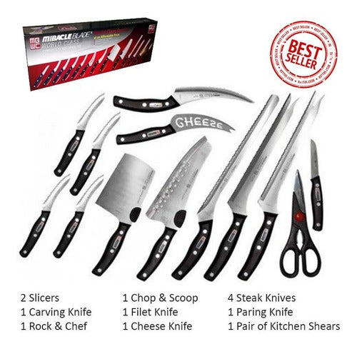 Juego De Set Cuchillos Profesionales Chef Mibacle Blade 13 P