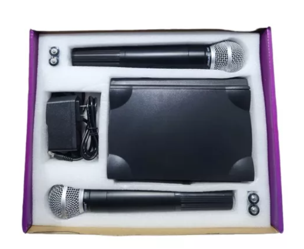Kit Micrófonos Inalámbricos Wvngr Sm-58 Receptor Uhf Karaoke