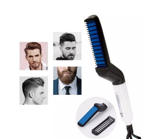 Plancha Cepillo Alisador De Barba Y Cabello Para Hombre