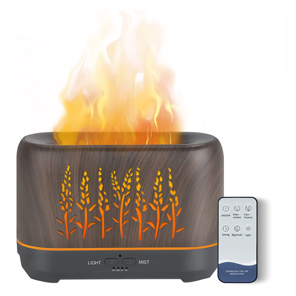 Difusor De Aromas Humificador Control Remoto Efecto Chimenea