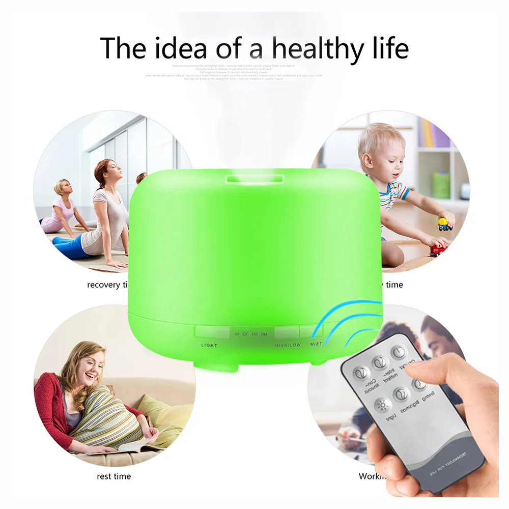 Humidificador Difusor De Aromas Led 7 Colores 500ml + Esencia