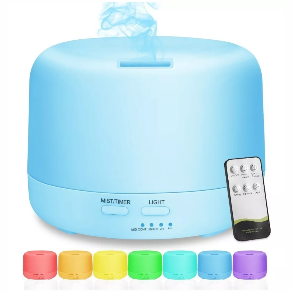 Humidificador Difusor De Aromas Led 7 Colores 500ml + Esencia