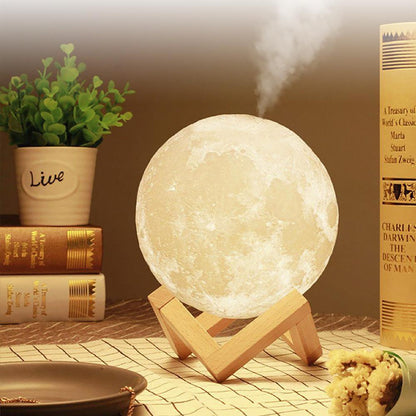 Humificador Difusor Luna Aroma 3 Toques Led Lampara Con Base