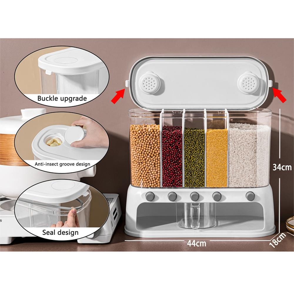 Dispensador De Alimentos Frutos Secos 5 Compartimientos