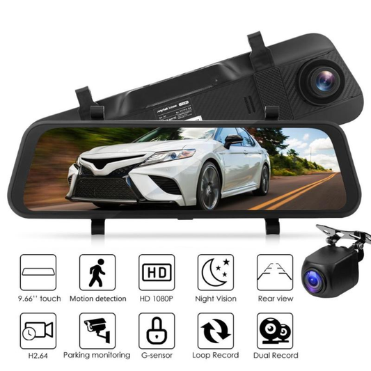 Espejo Retrovisor Con Cámara Táctil Dual 1080p Fullhd M1 Pro