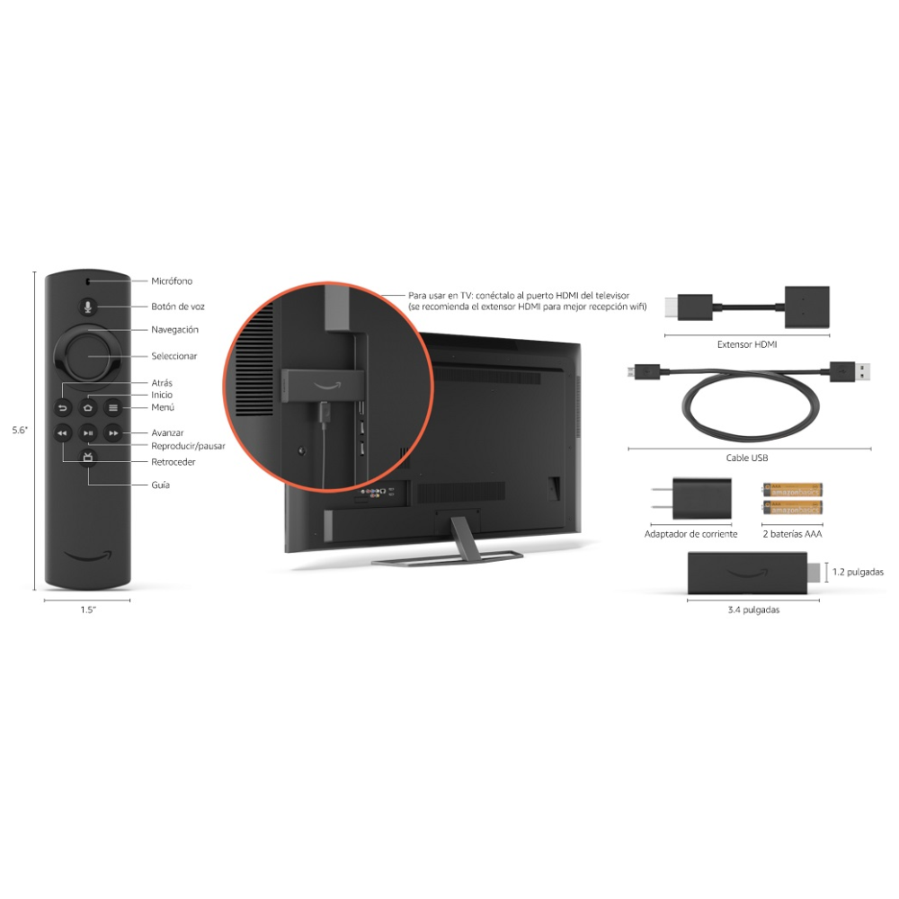 Amazon Fire Tv Stick 3ra Generación Mando Por Voz Alexa HD
