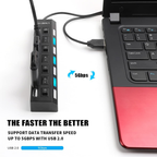 Multitoma USB 7 Puertos Individuales Con Switch