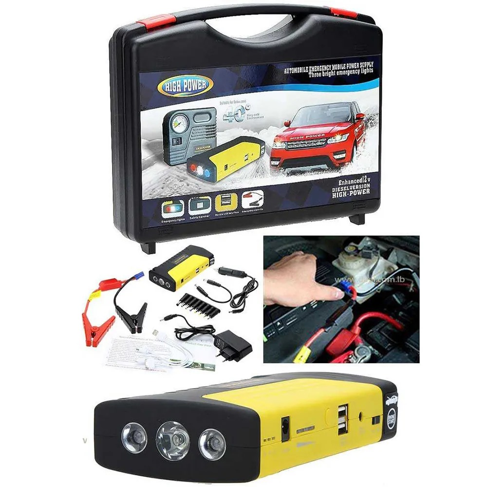 Iniciador Arrancador Baterias Carro Moto Compresor Kit 12v