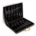 Juego Cubiertos Acero Inoxidable 24pcs + Estuche Camping 24 Piezas