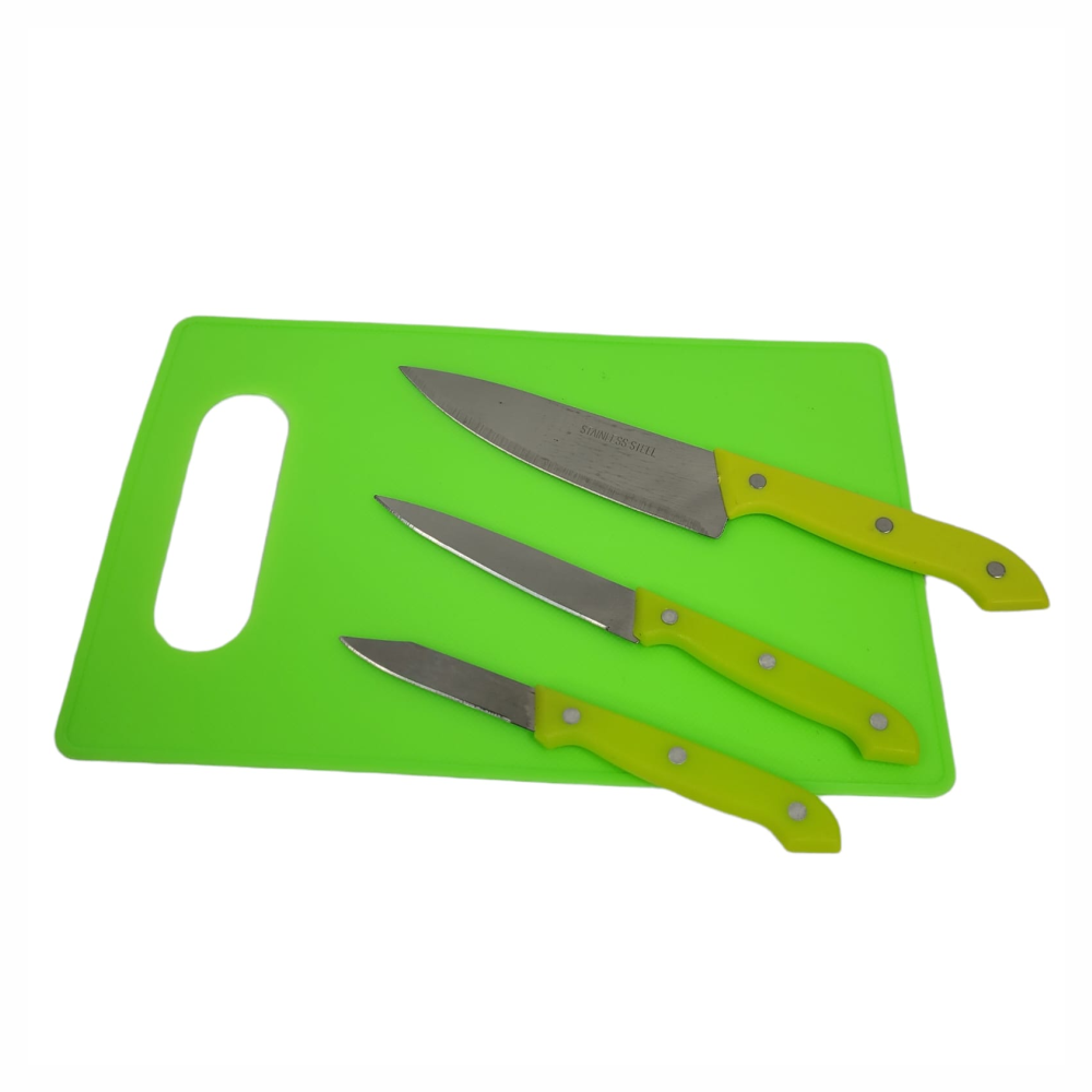 Juego De Cuchillos X5 Piezas Tijeras Tabla Picar Cocina