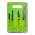 Juego De Cuchillos X5 Piezas Tijeras Tabla Picar Cocina