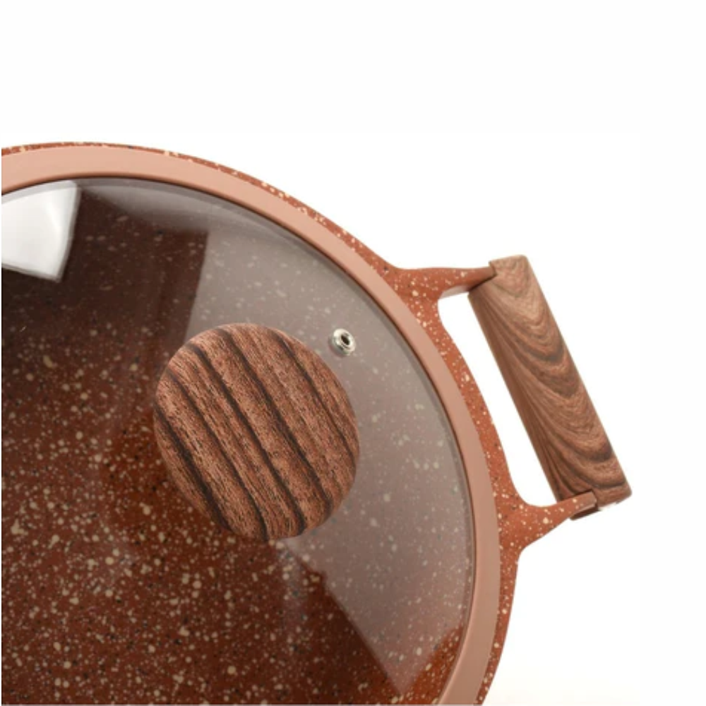 Batería Ollas En Granito 8 Piezas Schaffhausen Black Gold