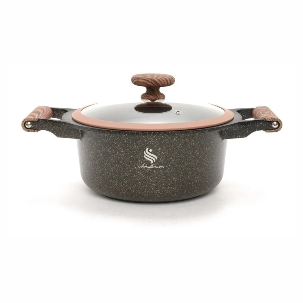 Batería Ollas En Granito 8 Piezas Schaffhausen Black Gold