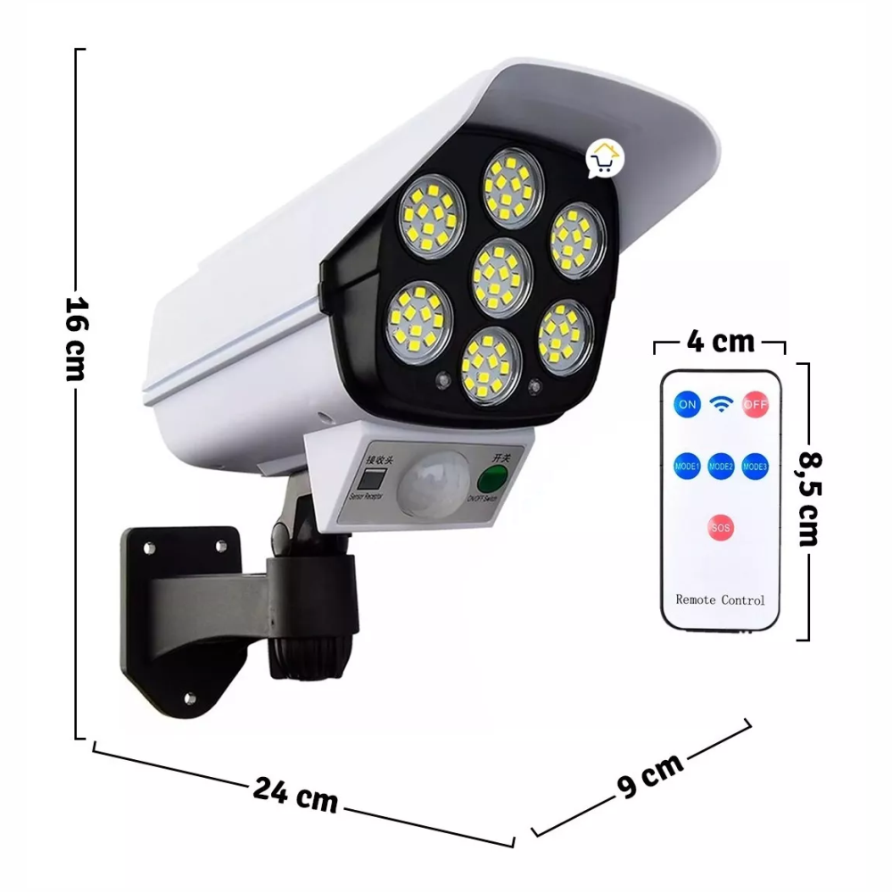 Lámpara Solar Control Remoto Sensor De Movimiento