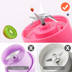 Licuadora Portátil Personal 6 Cuchillas Recargable Usb