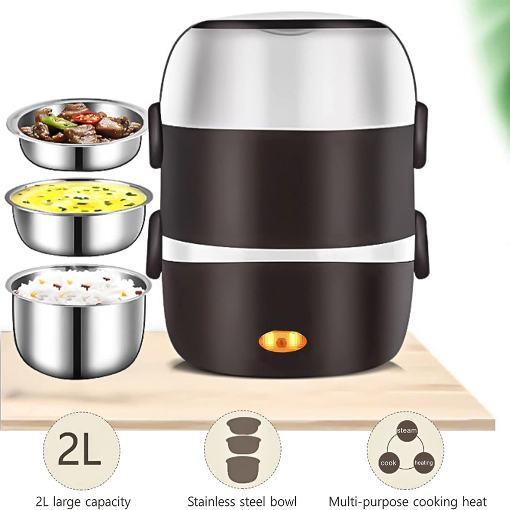 Lonchera Eléctrica Al Vapor 3 Niveles Multifunción Portátil