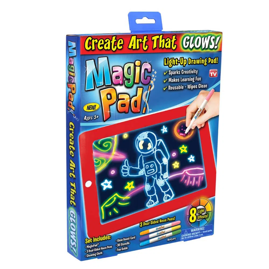 Tableta De Dibujo Con Luz Led Magic Pad 6 Marcadores