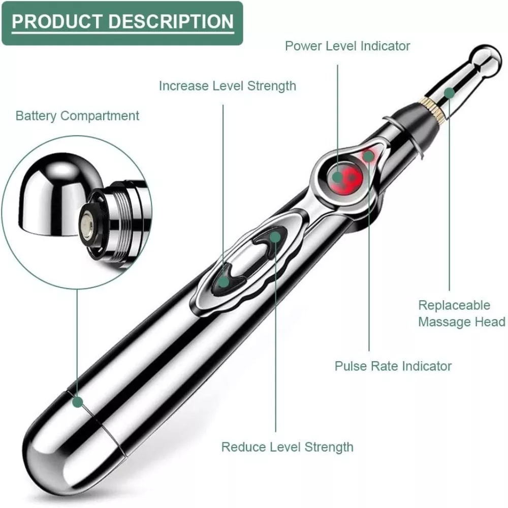 Masajeador Pluma Eléctrica Acupuntura 3 En 1 De 9 Intensidad