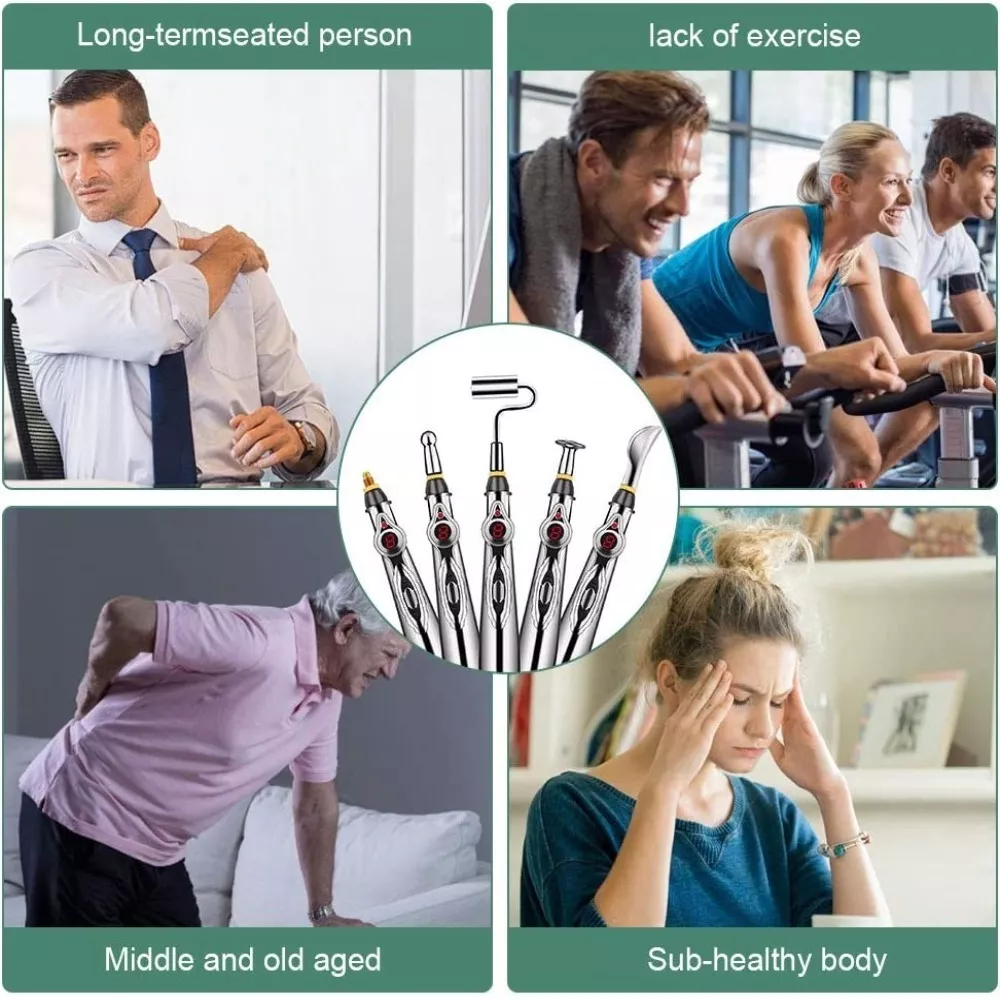 Masajeador Pluma Eléctrica Acupuntura 3 En 1 De 9 Intensidad