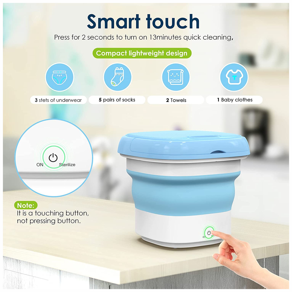 Mini Lavadora Portátil Pequeña Plegable Lavadora