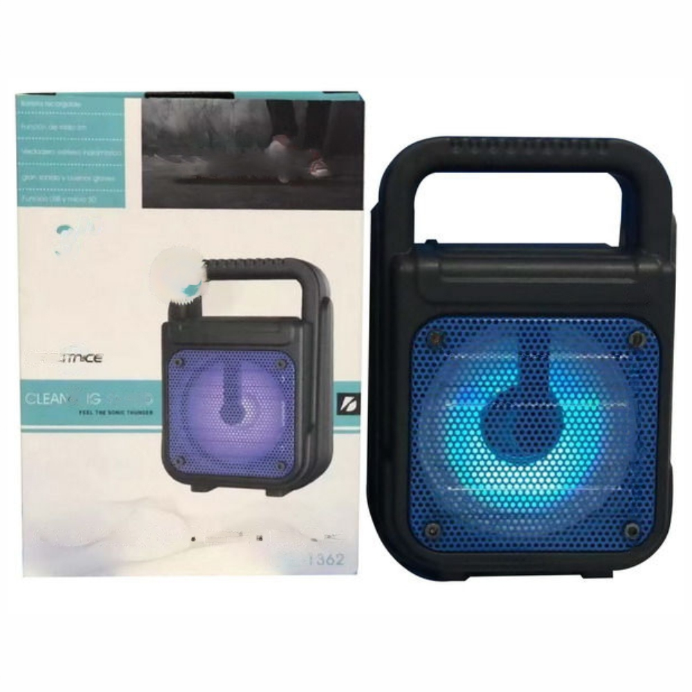 Mini Parlante Bluetooth Recargable Portátil Luces Led Gt1362