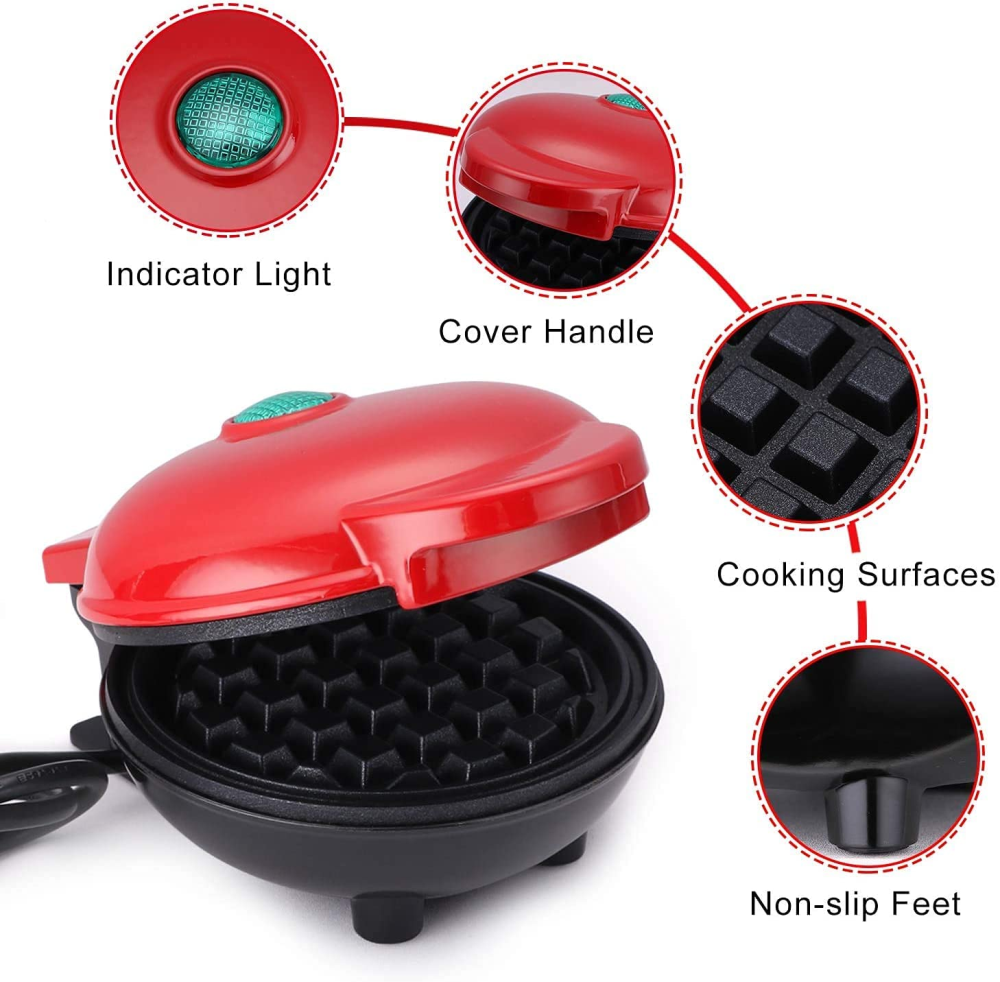 Mini Waflera Eléctrica Antiadherente Waffles Clásico 350w