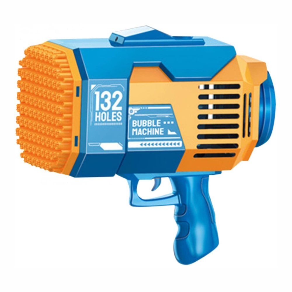 Pistola De Burbujas Recargable 132 Agujeros Jabón Adicional