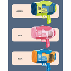 Pistola De Burbujas Recargable 132 Agujeros Jabón Adicional