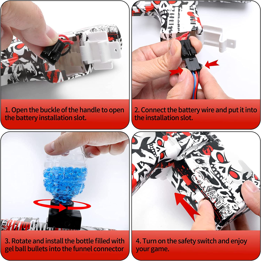 Pistola De Hidrogel Balas Orbeez Recargable Akm-47 Rafaga