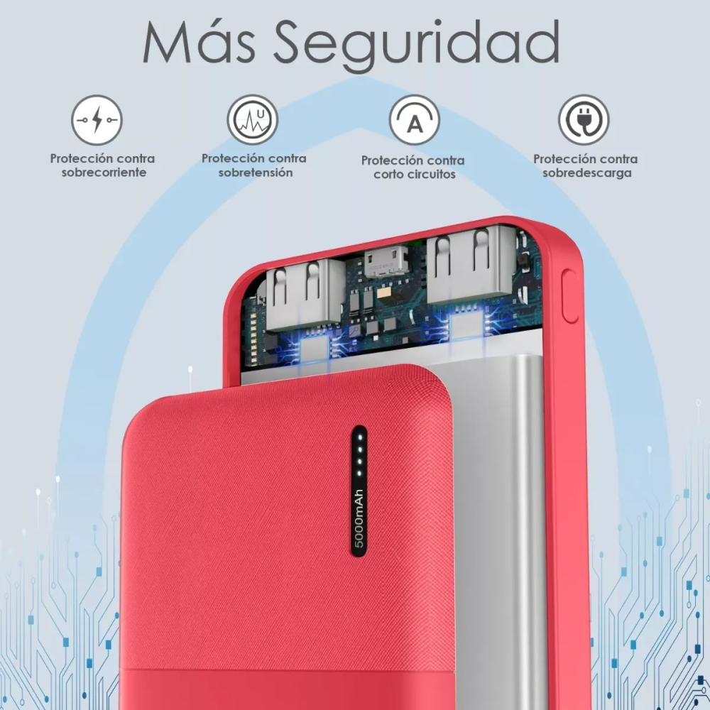 Power Bank Batería Externa Portátil 5000 Mah Doble Salida