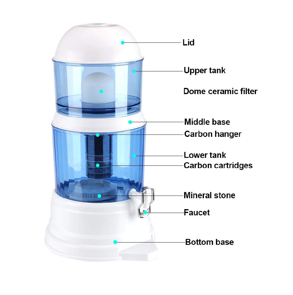 Purificador De Agua, Grifo Metálico 14 Litros