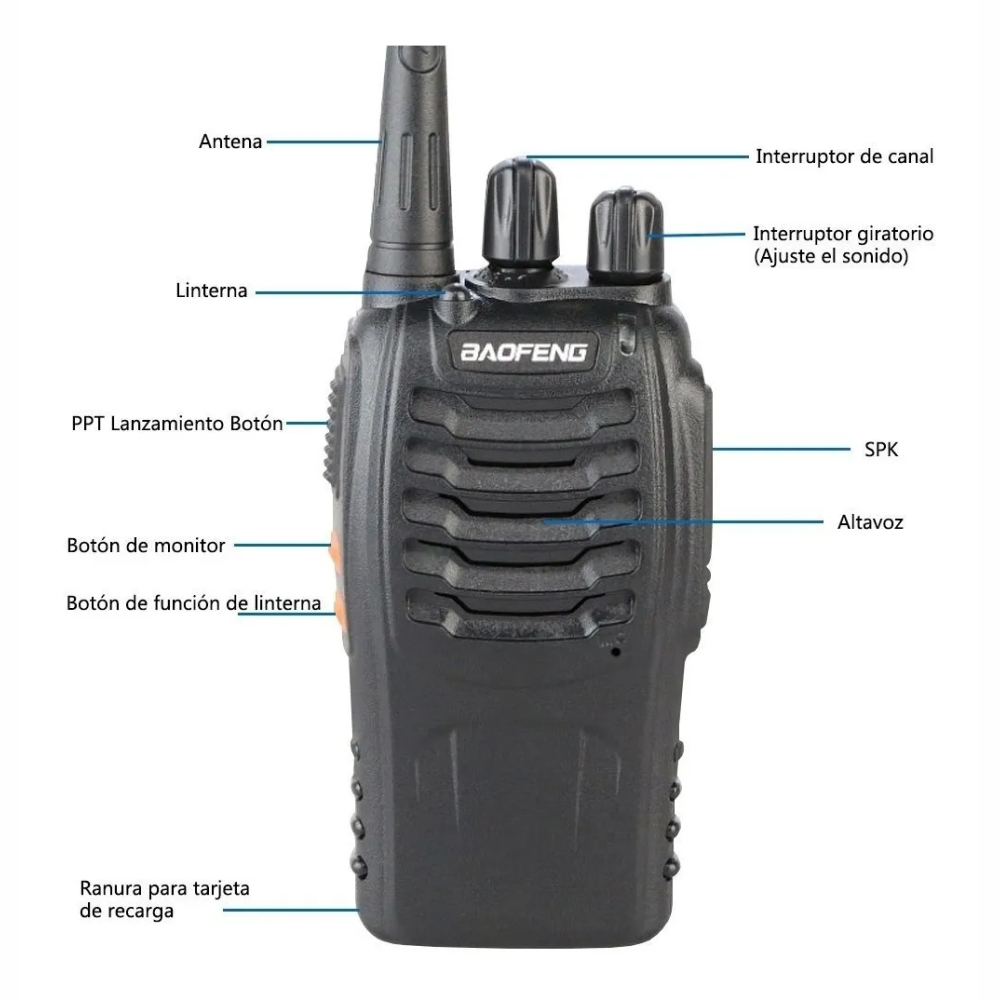 Radio Walkie Talkie Baofeng Bf-888s Uhf X2 Batería 2800mah