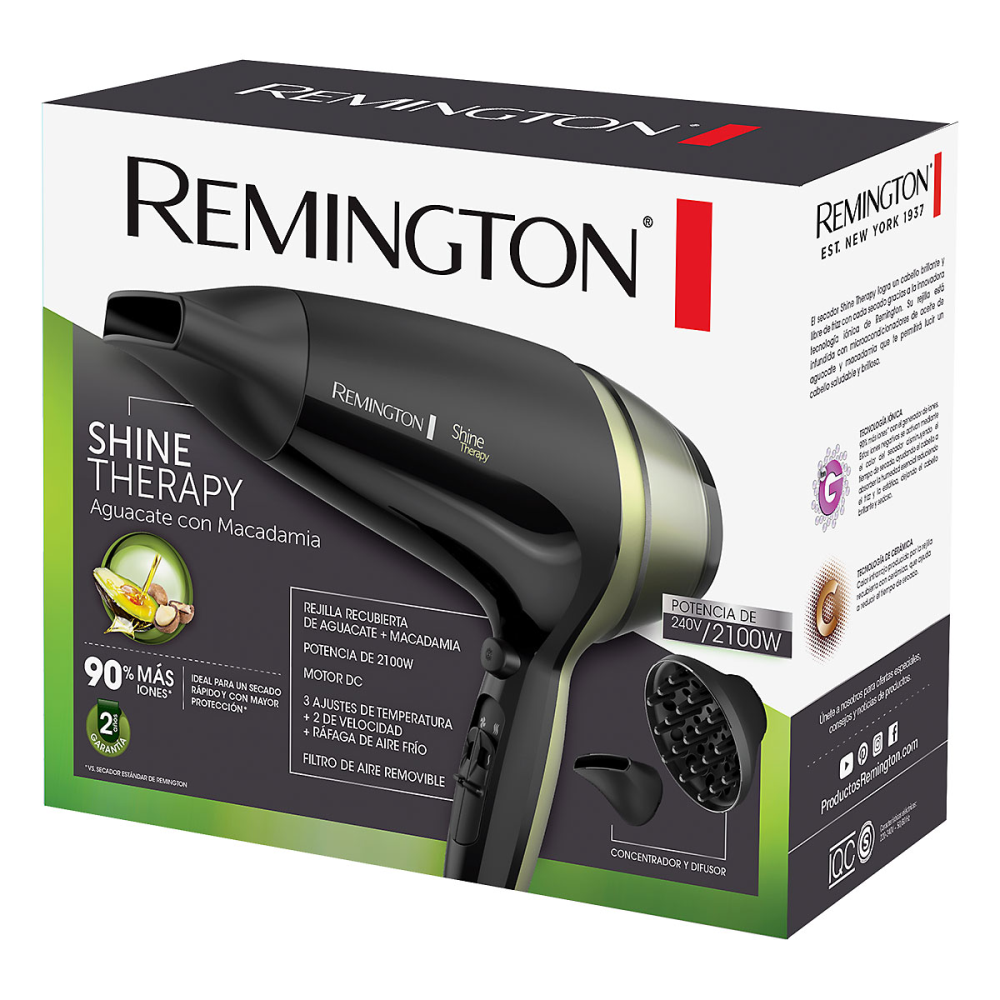 Secador De Cabello Remington Original Shine Therapy D13a