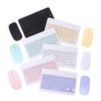 Teclado Bluetooth Recargable Mouse Keyboard Color Pastel Kit