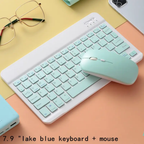 Teclado Bluetooth Recargable Mouse Keyboard Color Pastel Kit