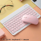Teclado Bluetooth Recargable Mouse Keyboard Color Pastel Kit