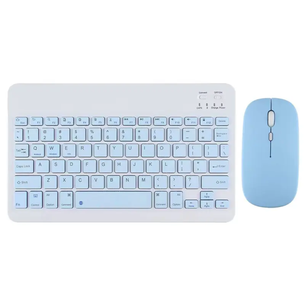 Teclado Bluetooth Recargable Mouse Keyboard Color Pastel Kit