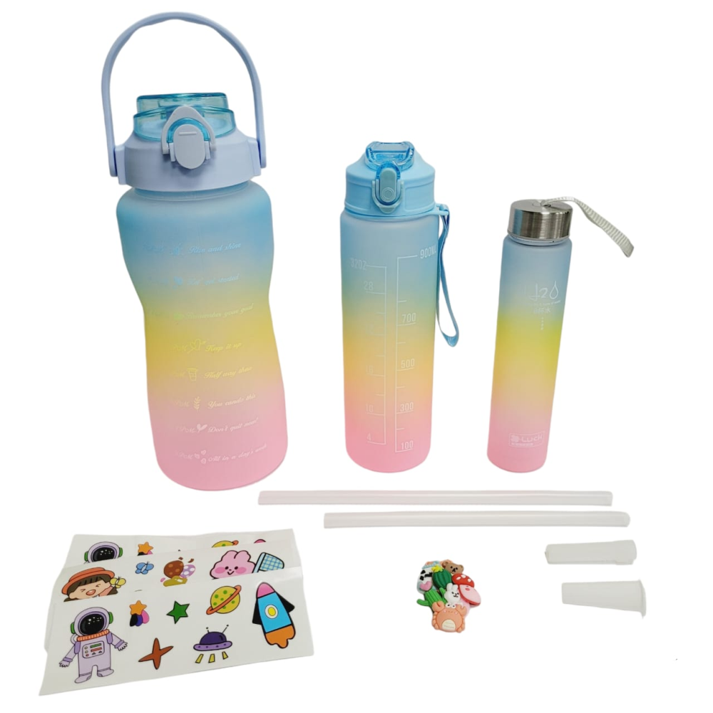 Termo Motivacional 3 En 1 Sticker 2 Litros 900ml 300ml