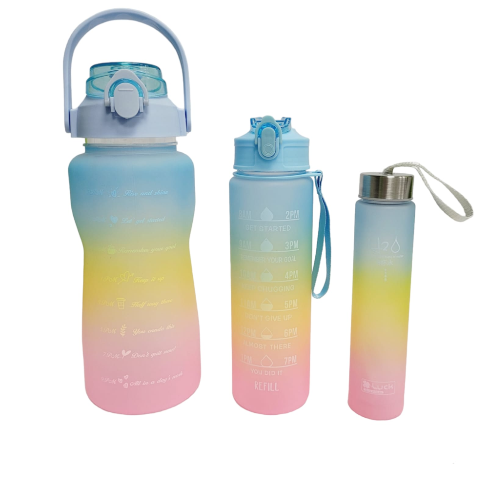 Termo Motivacional 3 En 1 Sticker 2 Litros 900ml 300ml