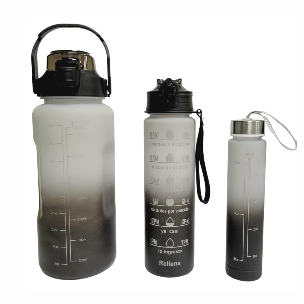 Termo Motivacional 3 En 1 Sticker 2 Litros 900ml 300ml